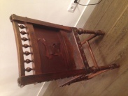 8 Antieke houten stoelen met lederen bekleding
