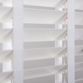 Houten jalouzie 70 x 192 hoog Wit met ladderband