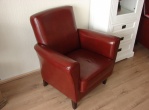 Verven 2 lederen fauteuils