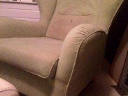 Opnieuw stofferen van oorfauteuil